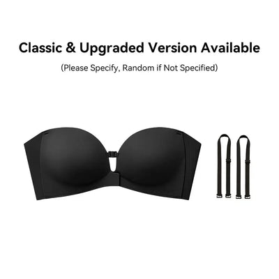 Front Closure Strapless Push-Up Bra