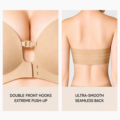 Front Closure Strapless Push-Up Bra