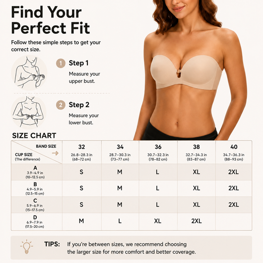 Front Closure Strapless Push-Up Bra